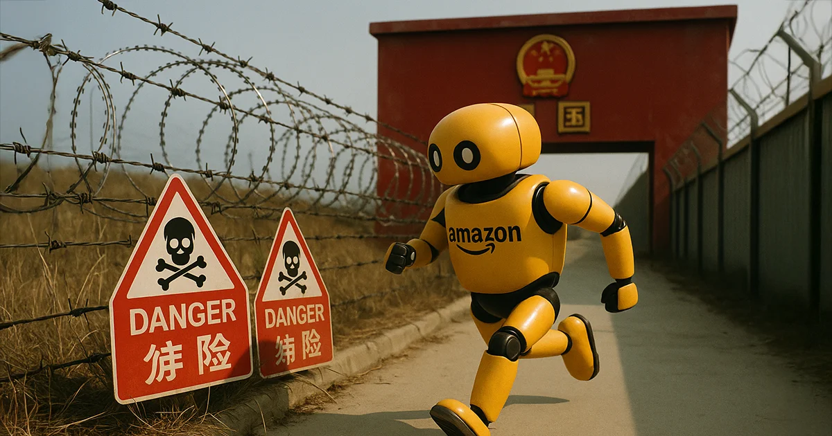 Ein Amazon Roboter flieht aus China
